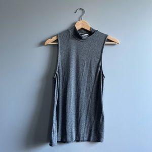 H&M Heather Grey Sleeveless Mock Neck Sz S
